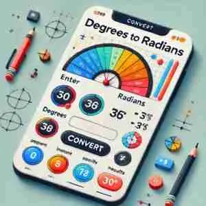 Degrees to Radians Converter – A quick and accurate tool to convert angle measurements from degrees to radians and radians to degrees.