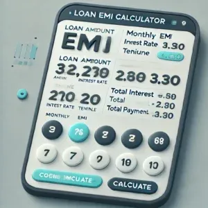 Loan EMI Calculator – Calculate your monthly EMI, total interest, and repayment schedule easily."