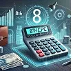 8th CPC Salary Calculator – A professional digital illustration featuring financial charts, a calculator, and currency notes in a futuristic office setting, representing accurate salary calculation."